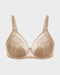 Plus-Size Pearl Shimmer Lace Minimizer Bra