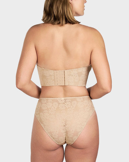 Smooth Lace Longline Strapless Underwire Bra