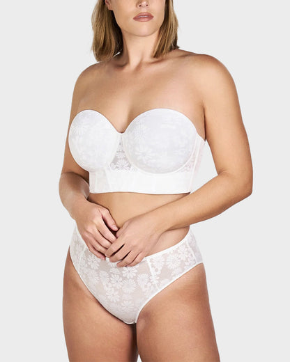 Smooth Lace Longline Strapless Underwire Bra