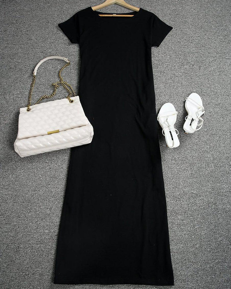 Off-Shoulder Batwing Sleeve Maxi Dress