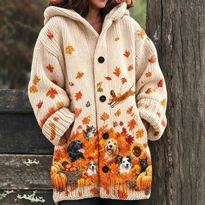 Women's Vintage Style Autumn Knit Jacquard Cardigan With