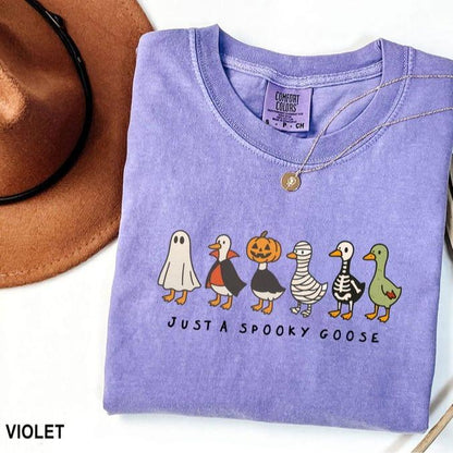 Comfort Colors Halloween Goose shirt, just a Spooky Goose t-shirt, Funny Halloween shirt, Spooky Season, Spooky Goosey Shirt