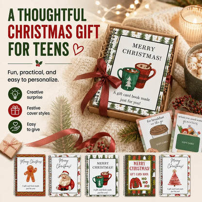 Christmas Gift Card Book – 12 Themed Pages for Cash & Gift Cards