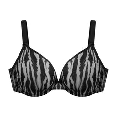 Zebra Wild Breathable Unlined Plus Size Soft Women Bra