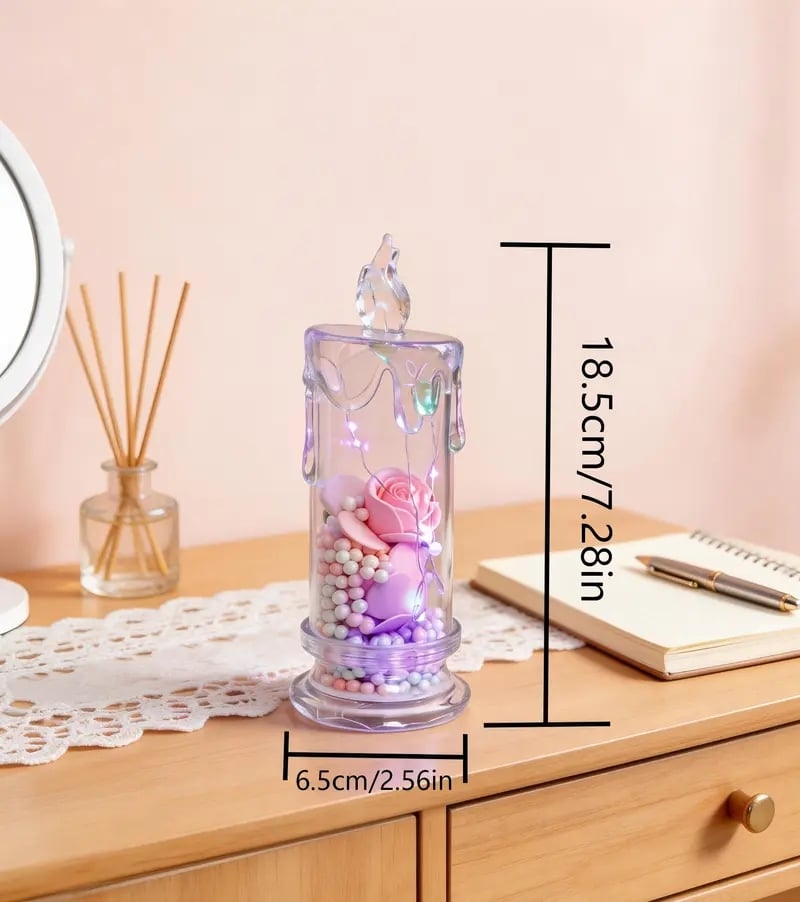 🌹Realistic Rose Candle Lights — Battery-Powered, Smoke-Free LED Roses for Home Decor, Weddings, Parties & Gifts ✨