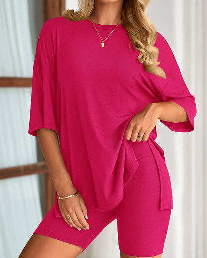 Women's Summer Two-Piece Set Split Hem Lounge