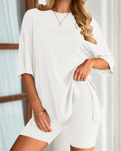 Women's Summer Two-Piece Set Split Hem Lounge