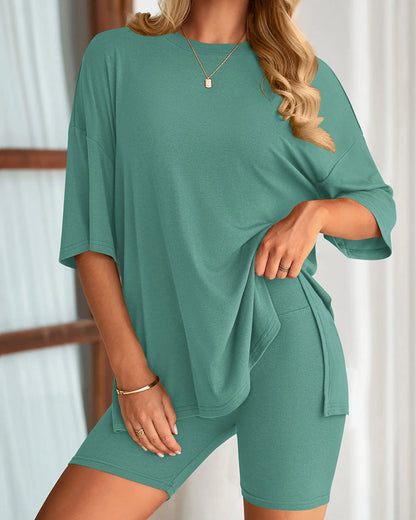 Women's Summer Two-Piece Set Split Hem Lounge