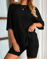 Women's Summer Two-Piece Set Split Hem Lounge