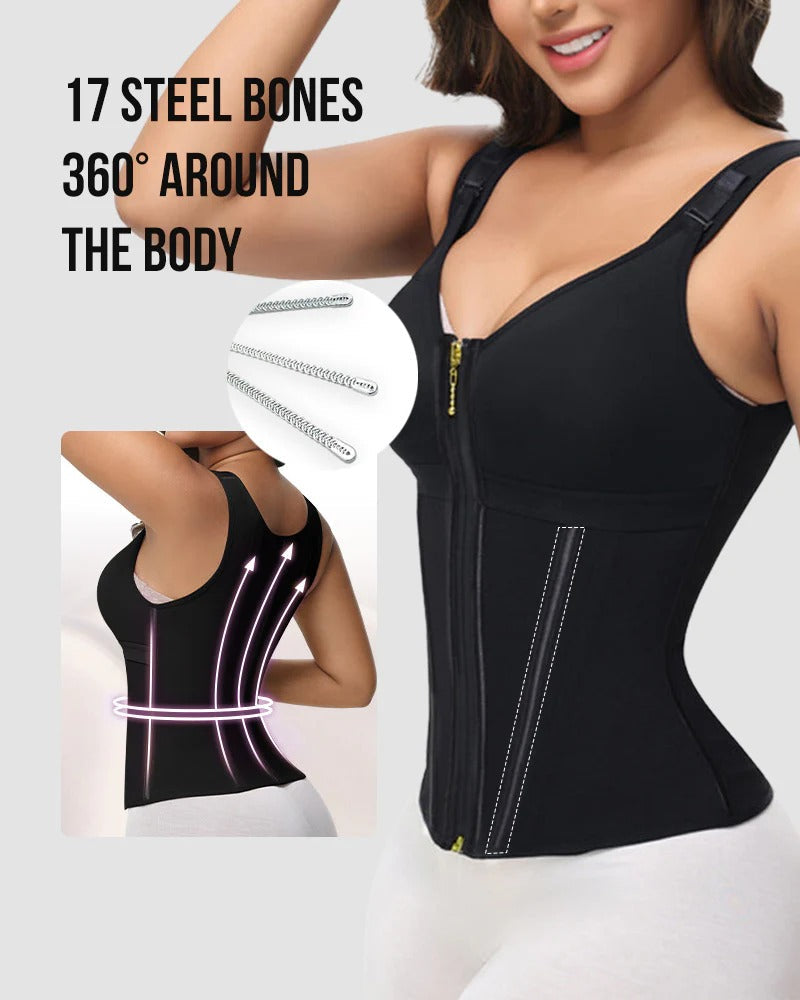 Double-Layer Tummy Control Waist Shaper Girdle With Bra