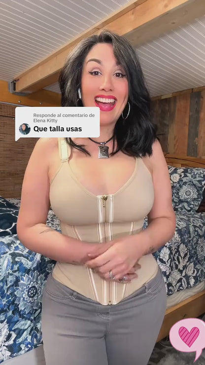 Waist Shapewear for Women with Bra Tummy Control Girdle Workout Shapewear with Adjustable Shoulder Strap