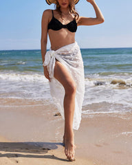 Side Tie Midi Sarong Long Sheer Cover Ups