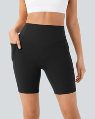 High Waisted Butt Lifting Tummy Control Side Pocket Shaping Training Shorts 7"
