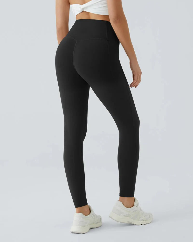 High Waisted Butt Lifting Tummy Control Side Pocket Shaping Training Leggings(2 Pack)