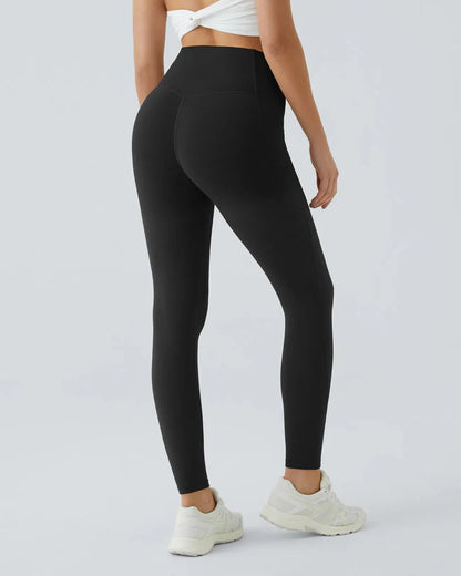 High Waisted Butt Lifting Tummy Control Side Pocket Shaping Training Leggings(2 Pack)