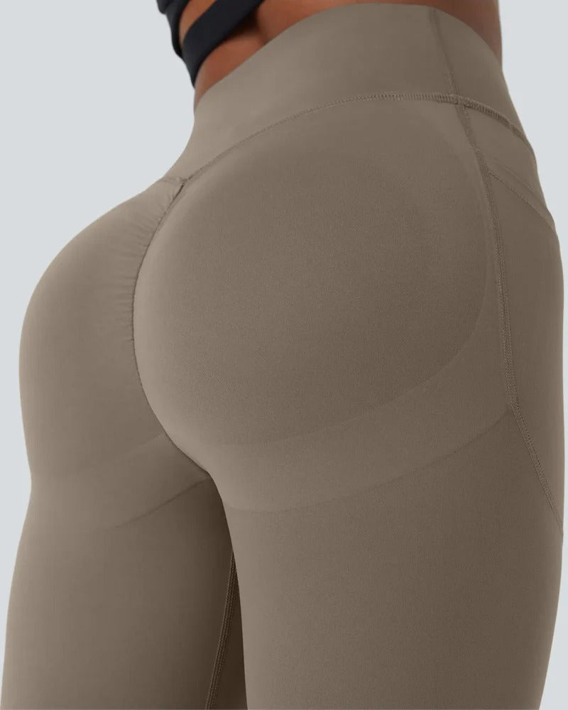 High Waisted Butt Lifting Tummy Control Side Pocket Shaping Training Leggings(2 Pack)